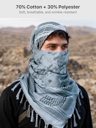 Image of FREE SOLDIER Scarf Military Shemagh Tactical Desert Keffiyeh Head Neck Scarf Arab Wrap with Tassel for Men Women