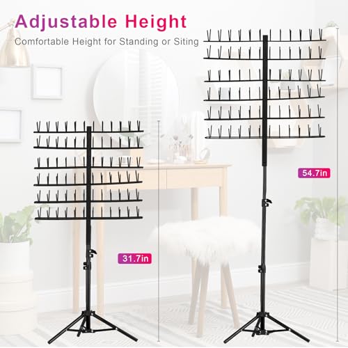 Rack de cabelo trançado, suporte de trança ajustável de altura 144 pinos suporte de trança para cabe