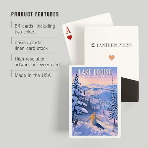 Naipes poker Lake Louise, Canadá, 52 cartas para adultos miniatura 3