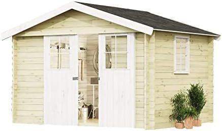 Gartenhaus Valeria-28 Mit Fußboden - 14,67 M² Gerätehaus In Grau