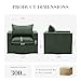COLAMY Swivel Accent Chair, 34 Inches Wide Upholstered Arm Chair with Plump Back Pillow, Modern Sofa Living Room Chair for Bedroom, Corner, Reading Nook-Green