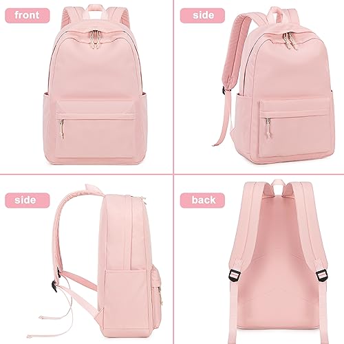 Image of LOIDOU Backpack for Girls School Backpacks Bookbags for Elementary Middle School Women Laptop Backpacks (Solid Pink, L-17)
