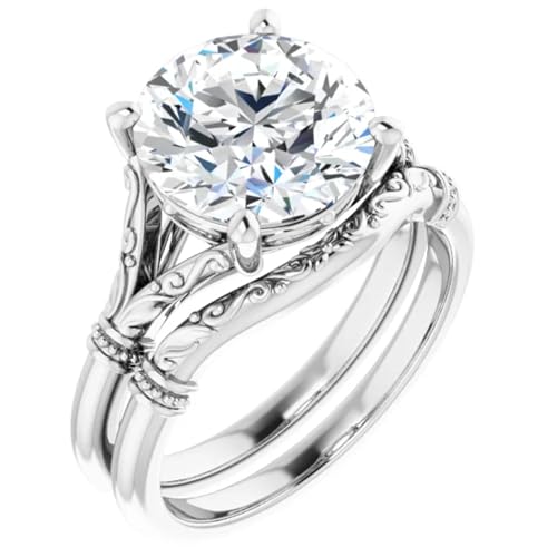 4 Carats Round Brilliant Cut Lab Diamond Engagement Ring2