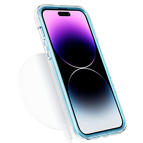 Coque iPhone 14 Pro Max marbre bleu chic et rigide haute protection