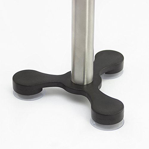 com-four® 2 soportes para rollos de cocina de pie con ventosa, soporte para rollos de papel para la cocina, portarrollos de acero inoxidable, sin taladrar, 31 cm - imagen 4