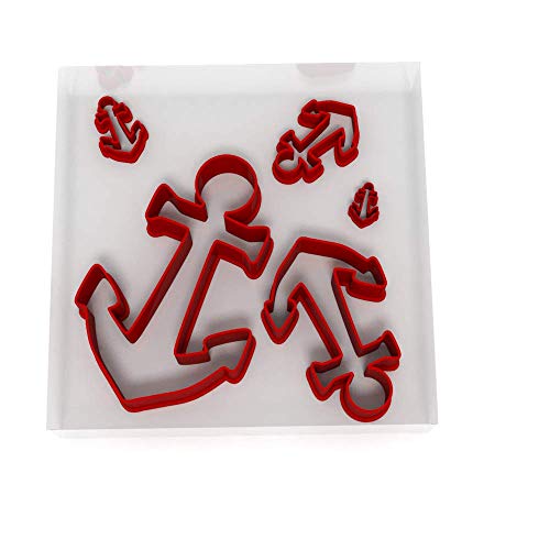 Juego de 5 cortadores de anclaje para fondant, polimérico, galletas, glaseado, arcilla