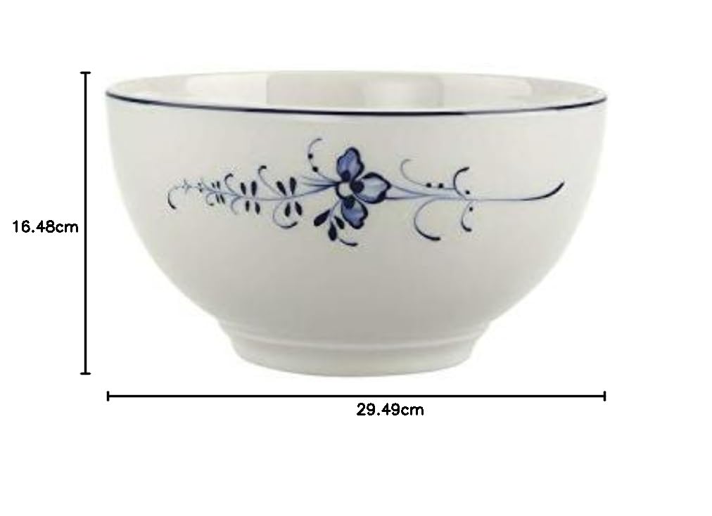 Villeroy & Boch Vieux Luxembourg Ciotola, 750 ml, Porcellana Premium, Bianco/Blu