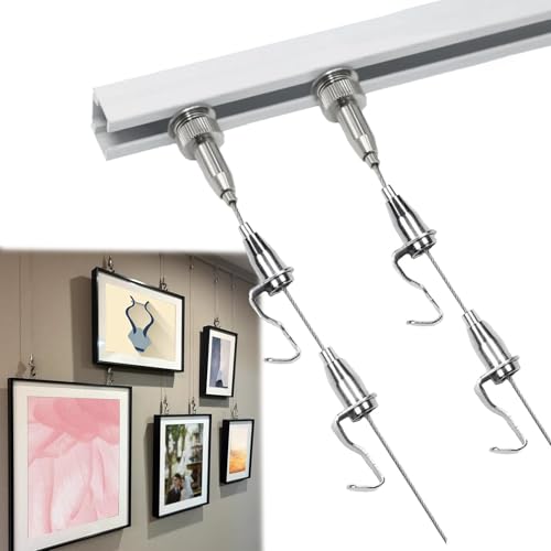 Sistema de riel ajustable para museos y exposiciones escolares con cable de 10 pies 2