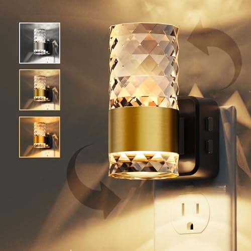 Image of L LOHAS LED Night Light,Modern Night Lights Plug into Wall,Amber-3000K-5000K Adjustable Color Temperature Night-Light,Dimmable Nightlights with Dusk to Dawn Sensor for Rooms Bathroom Hallway