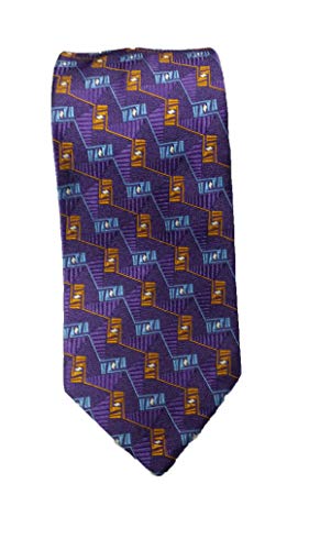 Robert Talbott Purple, Sky And Gold Geometric Pebble Beach Seven Fold Tie #TOP7