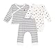 Petit Bateau Unisex Baby A0BNA 3-teiliges Set, Weiß/Blau, 0 Monate