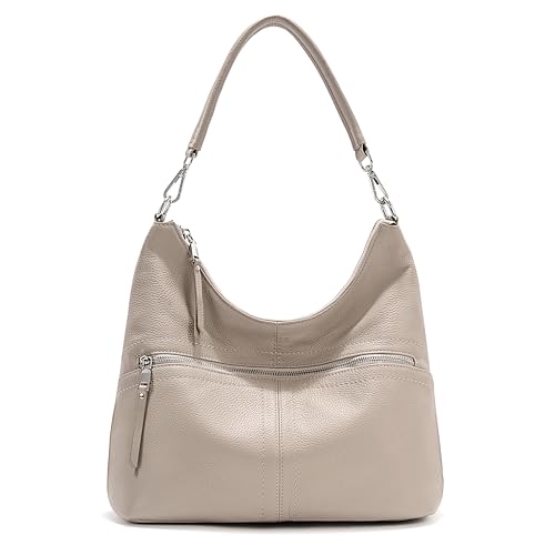 YALUXE Women's Genuine Leather Shoulder Bags Fashion Hobo Handbags Purses Cross-body Bags with Key Ring and Round Coin Purse