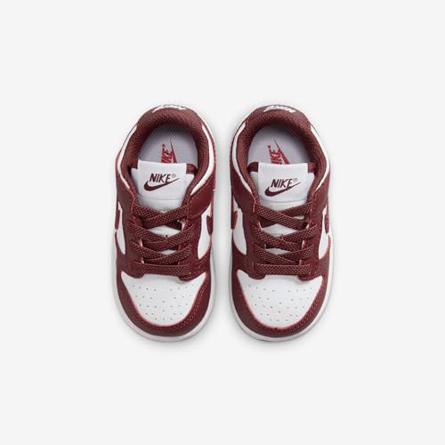 Nike Dunk Low Baby/Toddler Shoes (FB9107-115, White/Gym Red/Redwood)4
