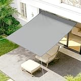 LOVE STORY Sonnenschutzt Sonnensegel,2.5x3m Rechteckig Schattennetz mit Ösen, Wasserdichter Polyester (PES) Windschutz, 95% UV Sonnenschutz für Außenterrasse Hof, Terrasse, Carport,Grau