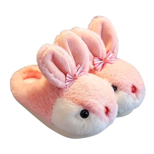 Kids Toddler Bunny Slippers Boys Girls Cute Animal Indoor House Shoes Non-Slip Slippers Warm Plush Fuzzy Shoes2