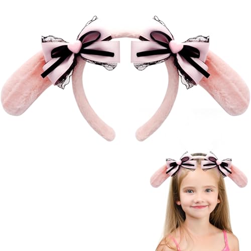 Pensar Fashion Halloween Headbands for Women, Cute Furry Pink Headband for Kawaii Halloween Costume Cosplay, Make Up Spa, Washing face, Party