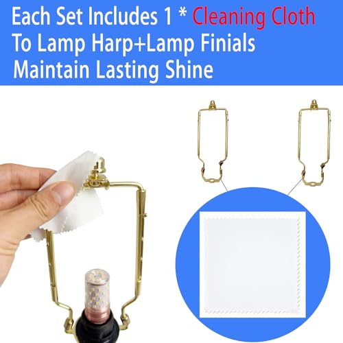 Image of Lamp Shade Harp Holder for Spider Lampshade,7 /8 /9 /10 Inch Height Adjustable,3 /8 inch Standard Saddle,E14 /E26 /E27 Light Base UNO Fitter Adapter Converter,Lamp Kit and Parts,Lamp Harp (Gold)