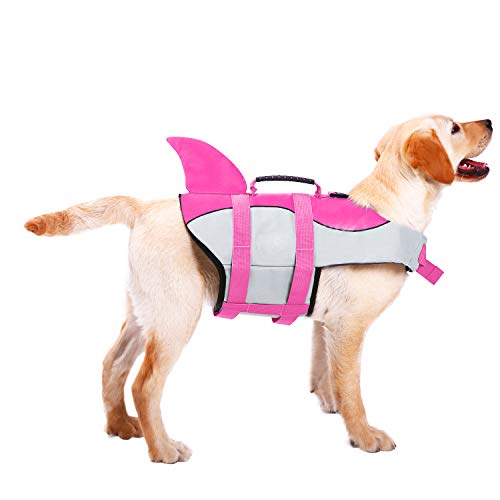 ASENKU Dog Life Jacket Ripstop Pet Floatation Vest Saver Swimsuit Preserver for Water