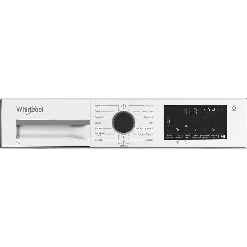 Whirlpool C WD 83M WBS IT, Capacità 8kg, classe D, colore White, Display digitale XL