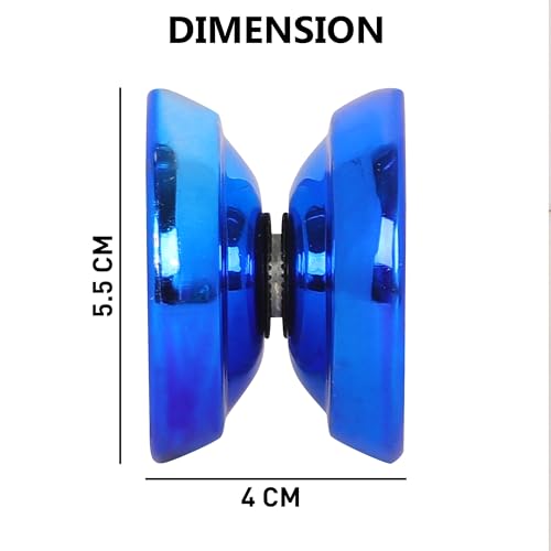Image of Fine Quality High Gloss Metal-Made Shining YoYo Spinner Toys for Kids with High Speed - Random Color (Pack of 1)