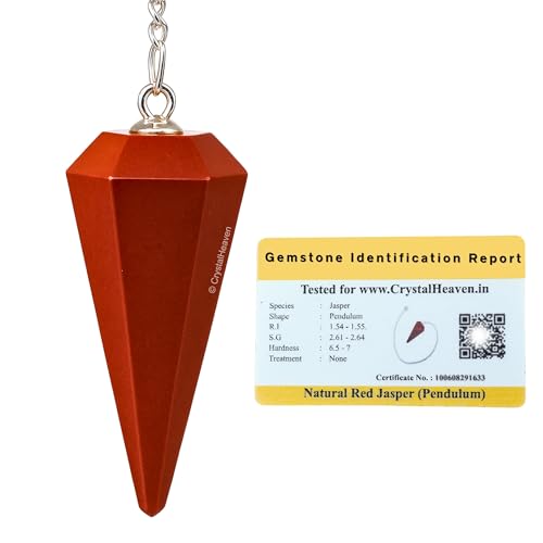 Image of Red Jasper Pendulum Dowsing Tool - Natural Crystal Pendulum for Spiritual Guidance - Premium Dowser Pendulum for Accurate Divination and Energy Healing - Perfect for Energy Healing and Chakra Balancing - Handcrafted with Precision and Elegance