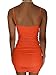 Kaximil Women's Sexy Cut Out Ruched Bodycon Spaghetti Strap Mini Club Party Dresses, X-Small, Orange