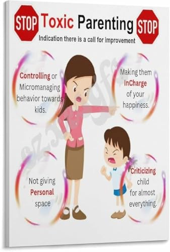 Supportive Parenting Principles Poster Encouraging Positive Behavior Canvas Wall Art for Family Room Decor Motivational Family G