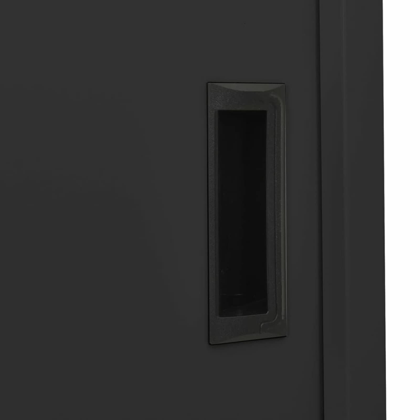 Gecheer-Armadio Archivio,per Ufficio,Acciaio,Antracite,con Vetrina,4 Ante Scorrevoli,90x40x180 cm