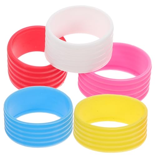 BESPORTBLE Tennis Racket Dampener 5pcs Absorbent Silicone Ring Overgrip for Tennis Squash Badminton Soft Thin Moisture Wicking Random