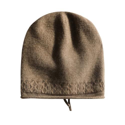 Chapeau femme foulard chaud automne hiver avec bords recourbés et cordon