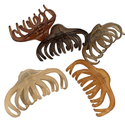 Diexgiyボリューミーなヘアクリップ 大きなフレンチスタイルのヴィンテージヘアクリップ クラゲヘアクリップ ワイドな長い歯 パンプキンプレート サメクリップ (すべて購入)