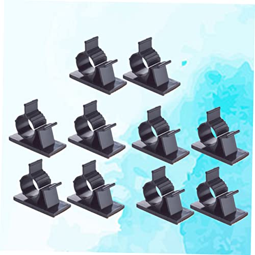 30 Clips Adhesivos para Cables de Plástico Negro | Diseño de Pegamento, Guía Cables en su Lugar, Estilo Abrazadera Ajustable miniatura 6