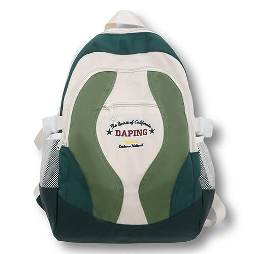 Teclado Fashion Backpack Large Bookbag Waterproof Laptop Bag Lightweight Casual Travel Daypacks (Green)