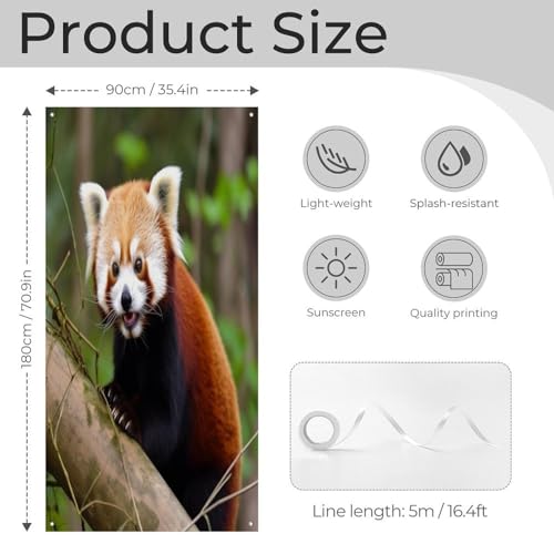 Bannière suspendue panda rouge grand format isolant visuel de porte - 2