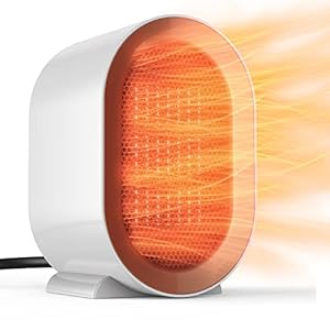 Electric Portable Space Heater, 1200W Energy Efficient Desk Heater, Electric Heater for Indoor Use, Fast Quiet Heating Ceramic with Thermostat Overheat & Tip-Over Protection for Bedroom and Office Use