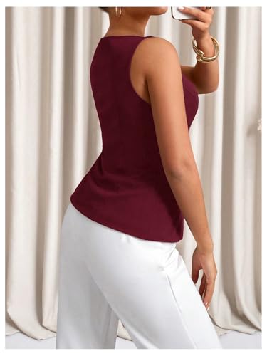 GORGLITTER Women's Button Down Blazer Vest Top Trendy Dressy Square Neck Sleeveless Business Casual Suit Vest Waistcoat3