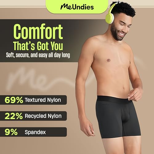 MeUndies – Men’s Breathe Boxer Brief w/Fly, Moisture Wicking, Anti Odor, Quick Dry Active – Men’s Underwear – 6 Pack Black