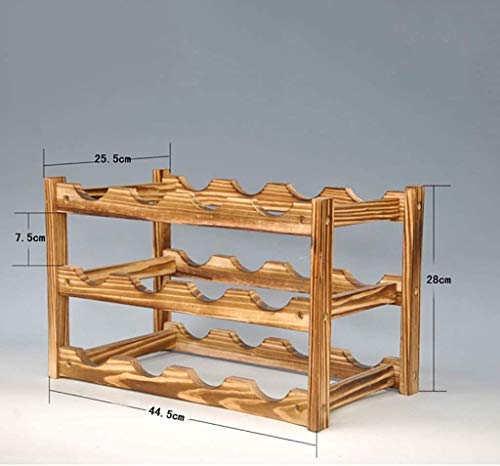 Soporte para botellas de vino de madera maciza 12 lugares miniatura 4