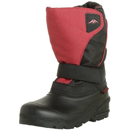 Tundra Girls Quebec, Watter Resistant Child Winter Boots, Red, 7 Wide Little Kid