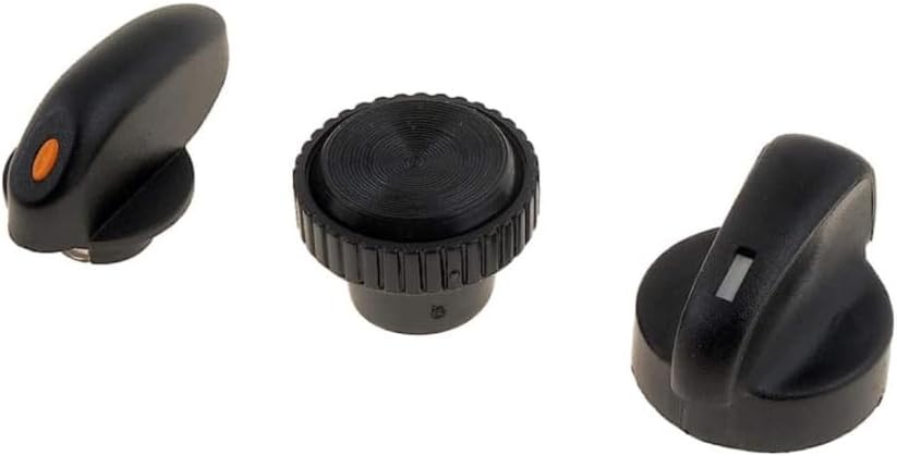 KarParts360 for Ford Taurus 1996 1997 1998 1999 Control Knob Assortment | 3 Pieces | Made of Plastic | Black | HVAC Control Functions | Replacement for E5TZ11666A, F3DZ18519A