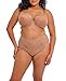 Elomi Women's Sachi Plus Size Underwire Plunge Bra with Adjustable Strap, Cafe Au Lait, 36H