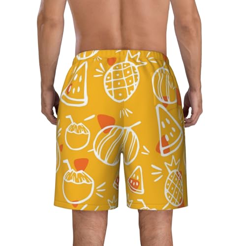 Men's Beach Shorts Fruits Pineapples Mens Swim Trunks Board Shorts with Pockets Swimwear Bathing Suits4