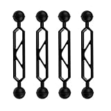 Sharplace 4 Pieces Black Aluminum Alloy 6 inch Long 1 inch Ball Arm Extension - Underwater Photography Light Connection Accessories