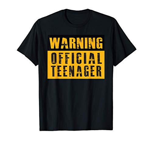 Warning Official Teenager- Funny 13th Birthday Gift Maglietta