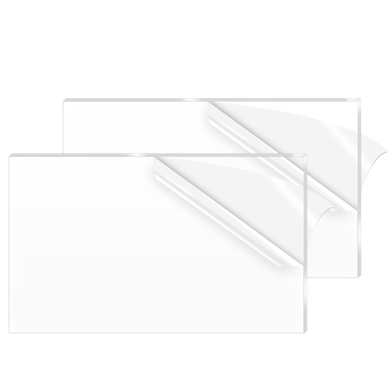 Acrylic Sheet, 1/8 Inch Thick, Black Cast Plexiglass Sheets for DIY Display, Handcraft, Home Decor, Painting, Display Stand, Photo Frame, Easy to Cut.… (2, Clear, 2 Piece 12"×24'' 3mm)