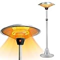 Gorilla Gadgets 1500W Free Standing Patio Heater for Outdoor and Indoor Heating with Adjustable Height. Made from Stainless Steel (EPH-SIL)