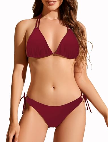 Giyaluzw Damen Bikini Set Sexy Brazilian Style, Triangel Bikinis Sport Strand Badeanzug für Frauen (DE/NL/SE/PL, Alphanu...
