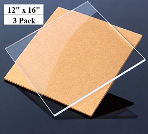 Miniatura 6 de DistinctAndUnique Hojas de plexiglás acrílico fundido transparente (paquete de 3 unidades) de 18 pulgadas de grosor (0.118 in) vidrio de plexiglás