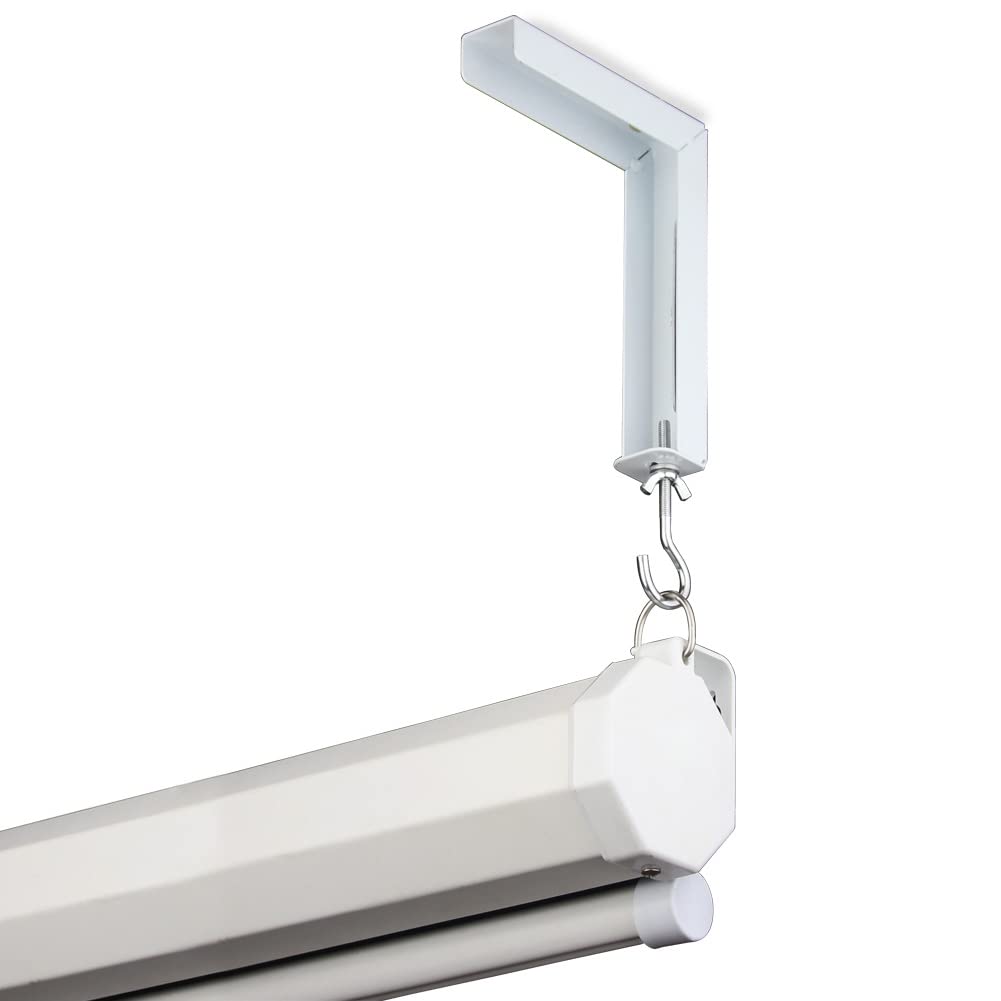 Support mural universel pour écran de projecteur, 1 paire de supports en L, kit de crochets de montage réglables (blanc)