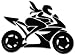 Girl Sport Bike Motorcycle Racing Vinyl Decal Sticker For Vehicle Car Truck Window Bumper Wall Decor - [6 inch/15 cm Wide] - Matte WHITE Color